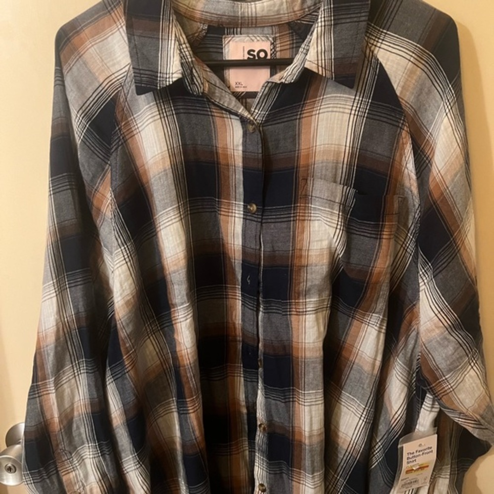 NWT SO Multicolor Plaid Shirt